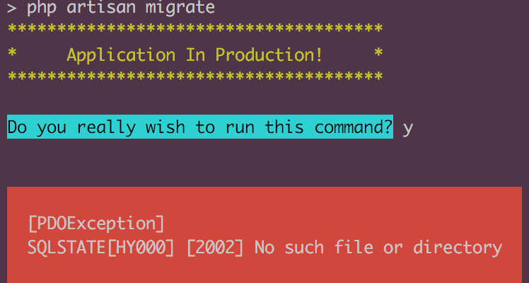 Setup script database error