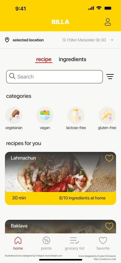 figma prototype Homepage recipe
