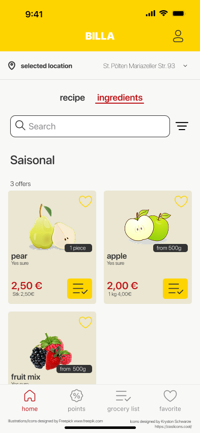 figma prototype Homepage ingredients
