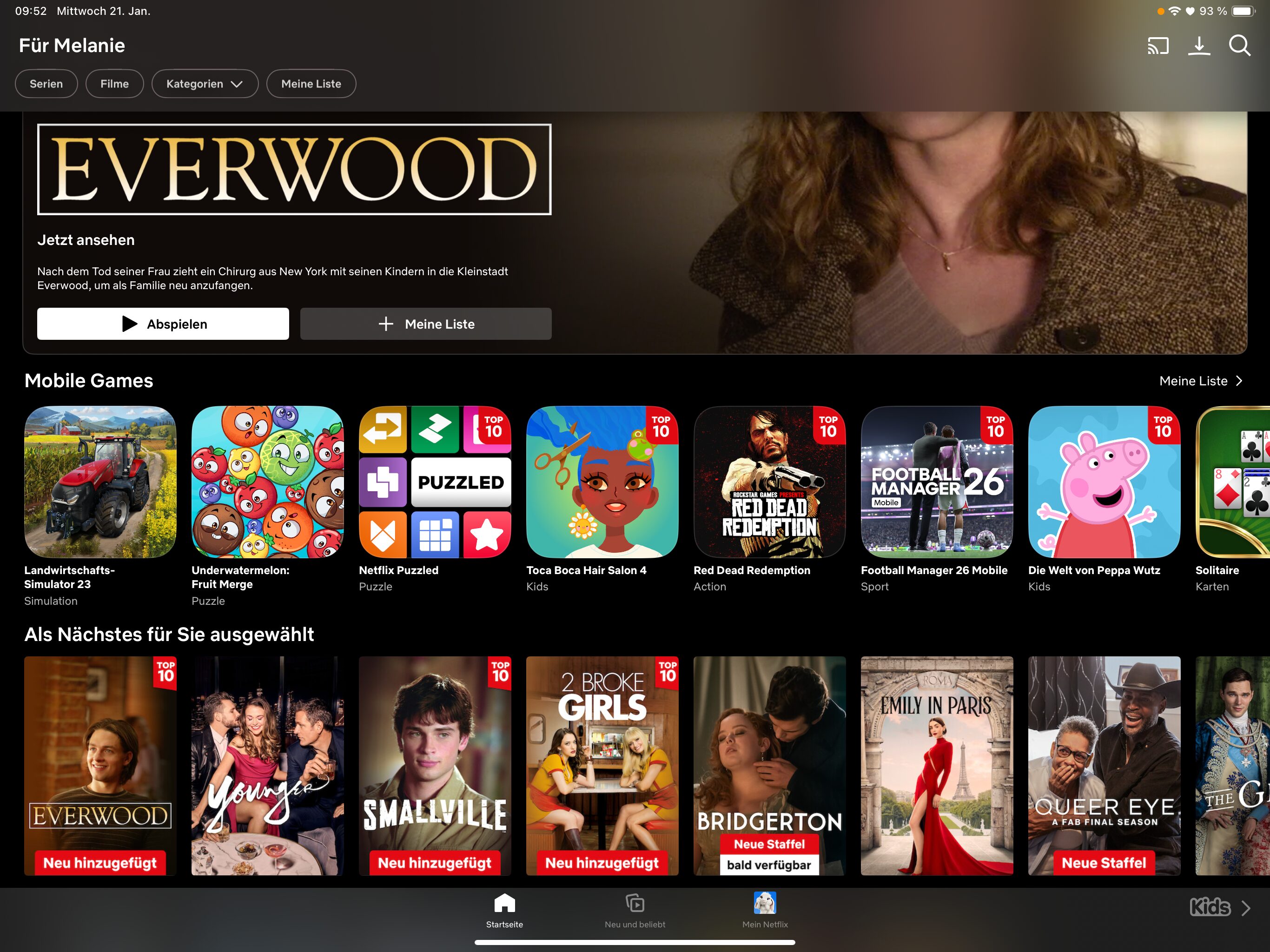 Highly customized Netflix interface